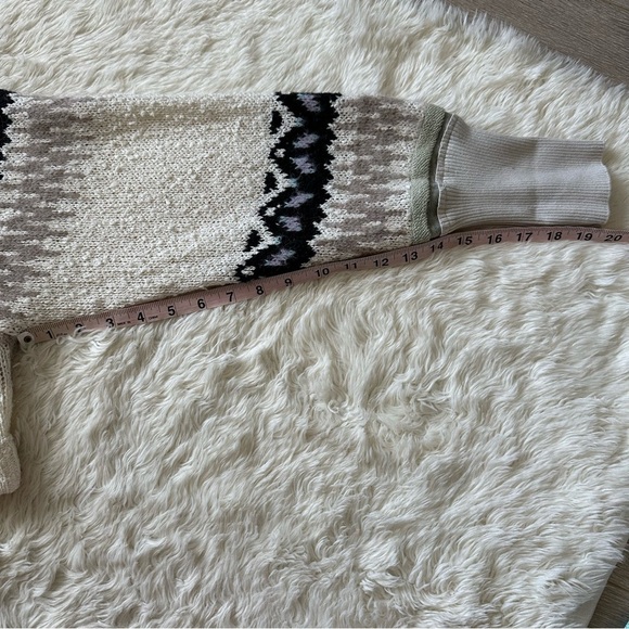 Free People Hoodie Inverness Pullover Sweater Cropped Long Sleeve Oatmeal S - Picture 12 of 12